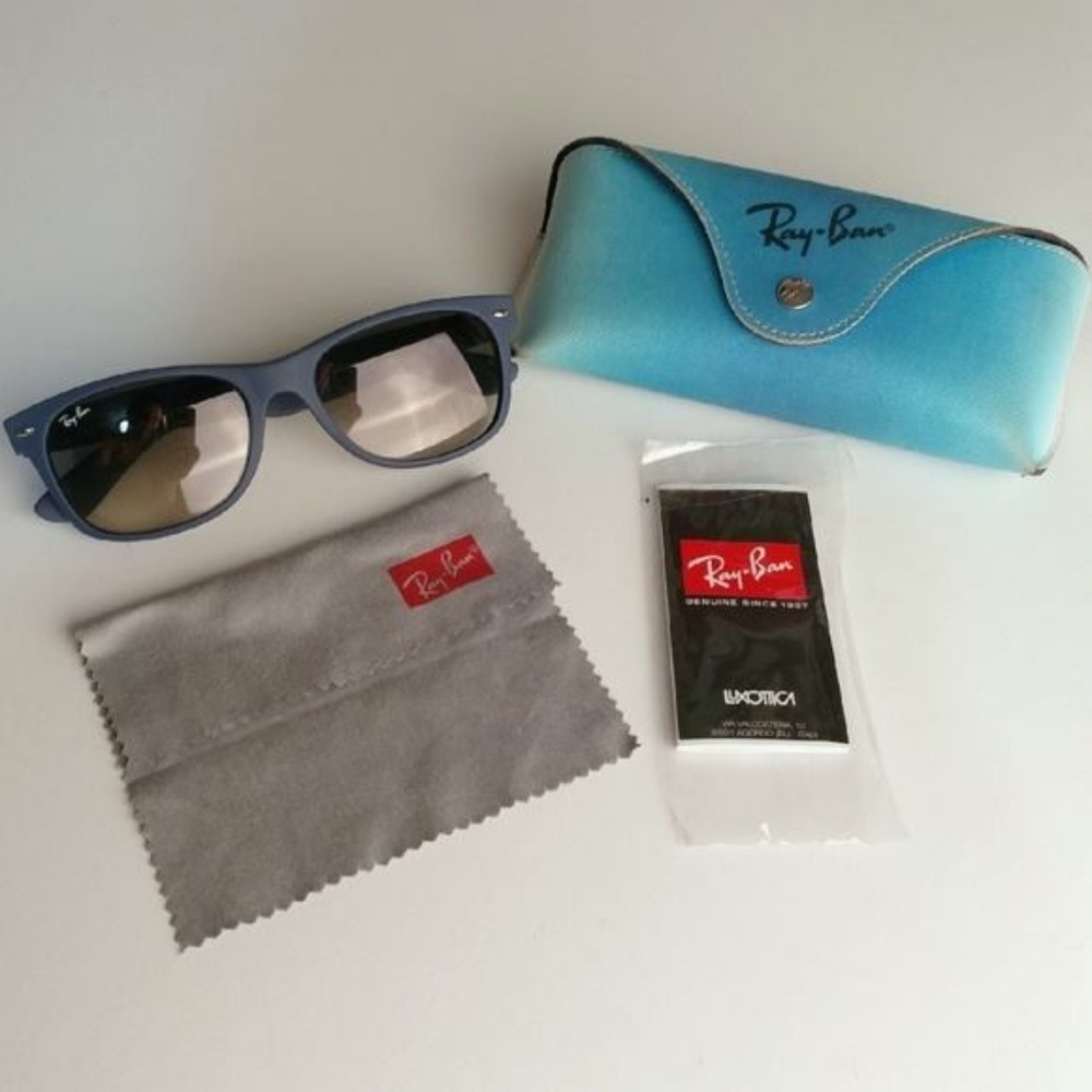New Wayfarer Ray Bans, matte slate blue